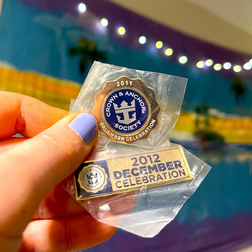 Royal Caribbean Crown & Anchor Society Pins 2011 & 2012